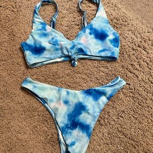 Blue tie dye bikini